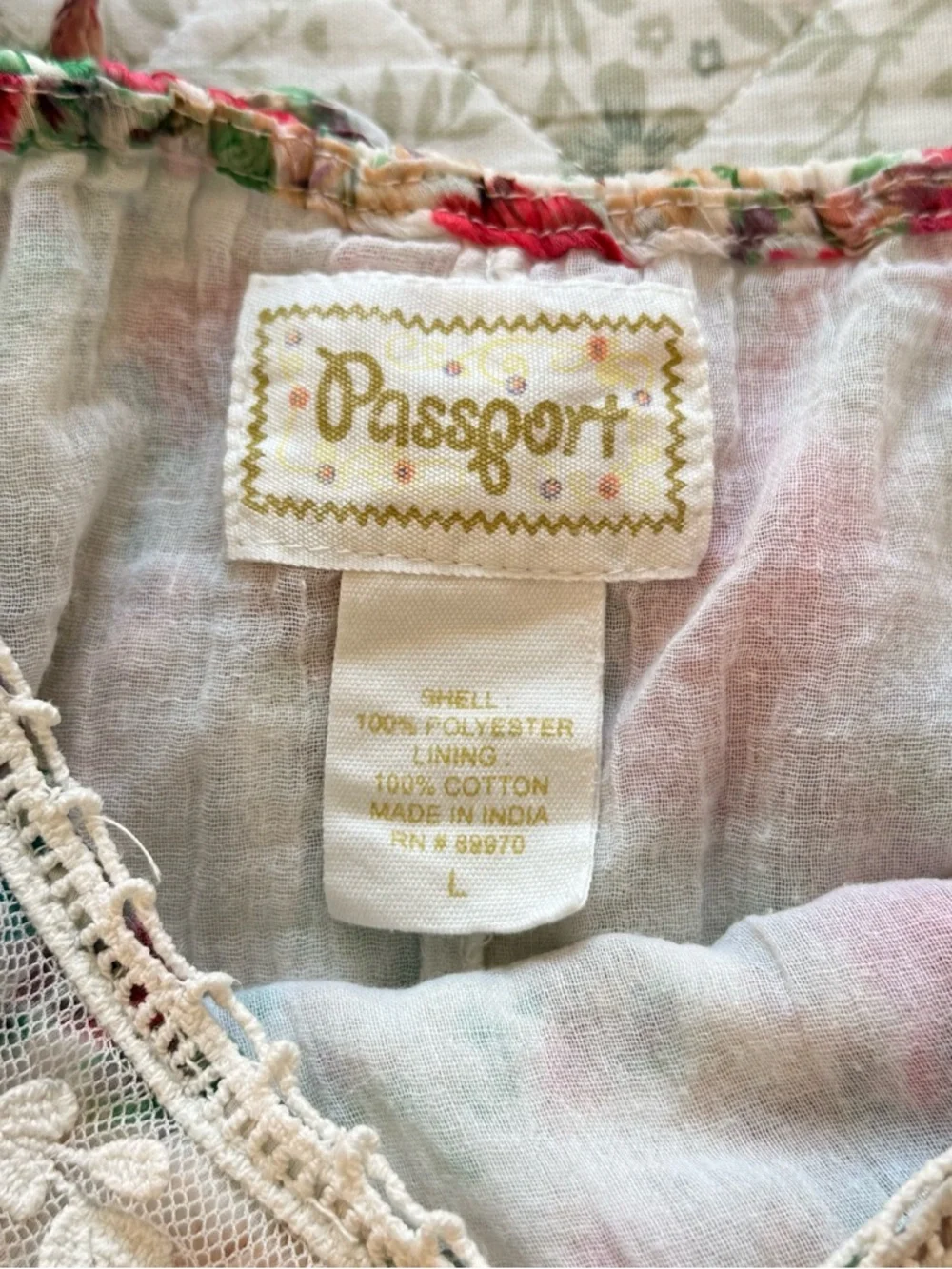 Y2K floral lace boho cami top with adjustable straps - Picture 4 of 6